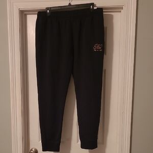 Nike Men's Black Joggers with Gold Embroidery